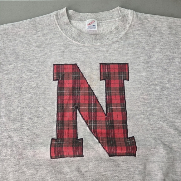 Vintage 90s Jerzees Mens Gray Crewneck - Picture 4 of 9